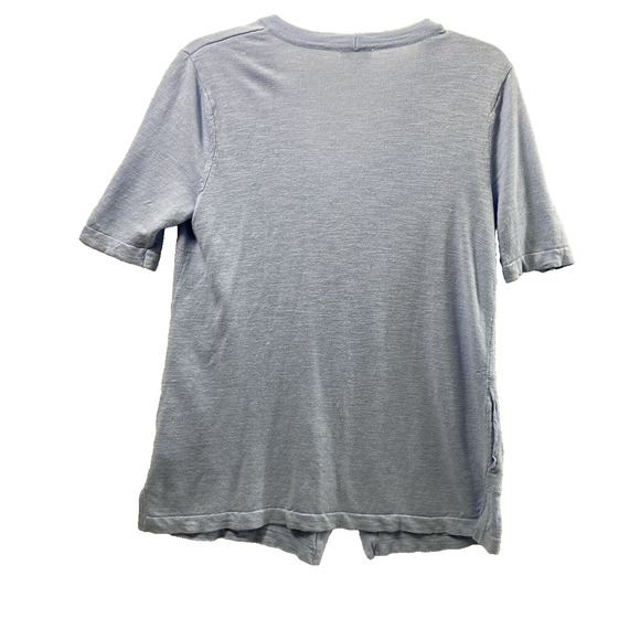 J. Jill Cardigan Sweater Womens XS Light Blue Short‎ Sleeve Linen Blend Coastal - Picture 2 of 10